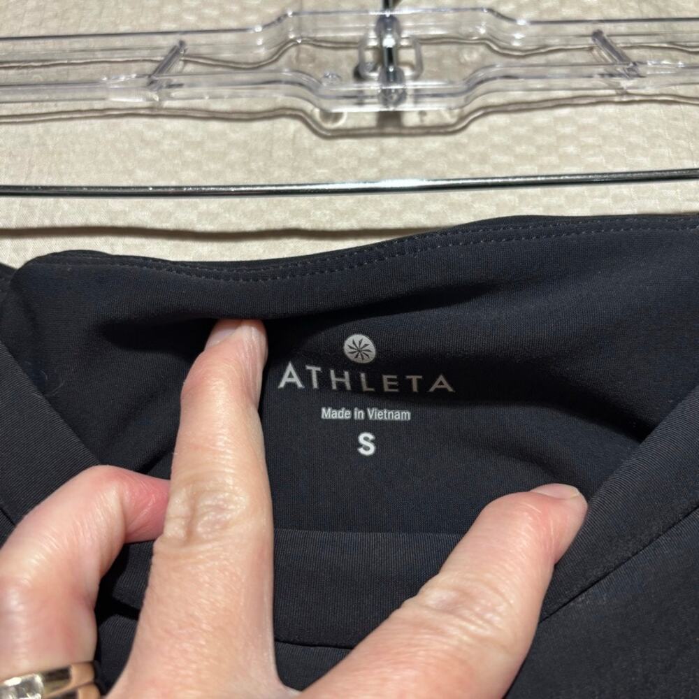 Athleta Stellar Tight Leggings Size Small Black Zip Pockets Trouser Style - Picture 4 of 10